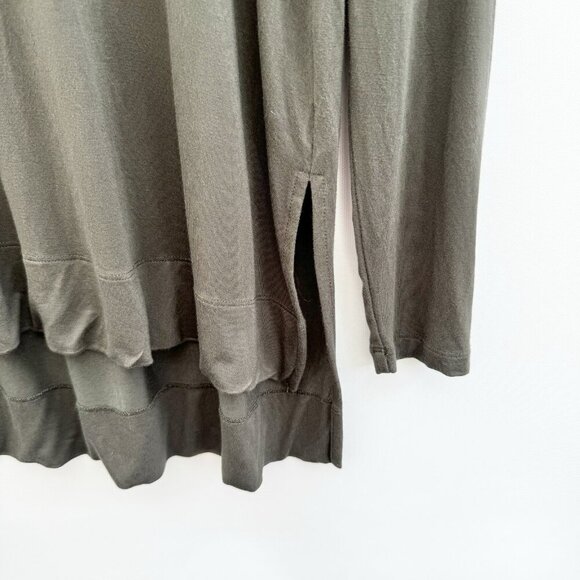 Tristan Cowl Neck Long-sleeve Tee/Tunic Dark Green Size XS - Picture 6 of 16